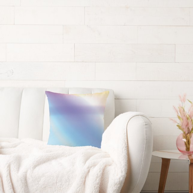 Blue Purple Pink and Yellow Abstract Art Pillow (Couch)