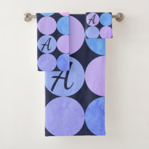 Blue Purple & Pink Circles Monogram