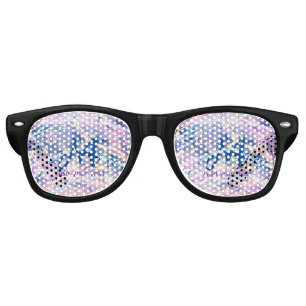 blue purple pink glitter marble add your text lett retro sunglasses