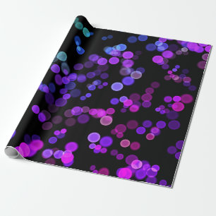 Blue Purple Pink Green Abstract Bubble Pattern Wrapping Paper