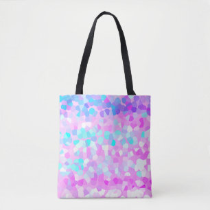 Blue purple Pink Green Pastel Mosaic Abstract Tote Bag