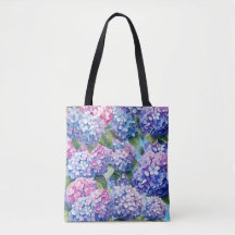 Blue Purple Pink Hydrangea Pattern