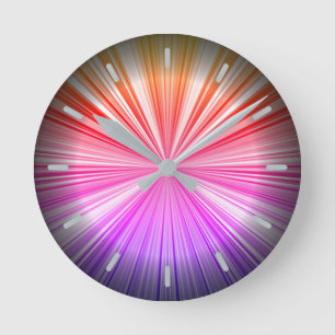 Blue Purple Pink Red Yellow Spectrum Radiant COOL Round Clock