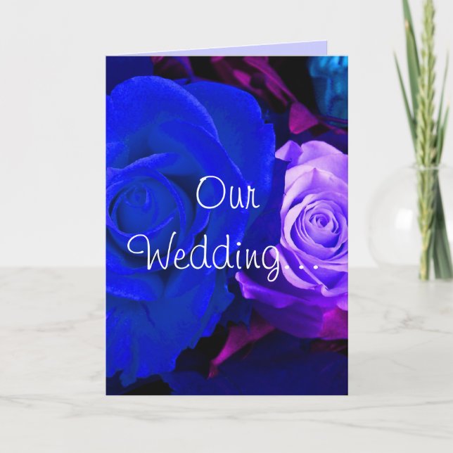 Blue Purple Rose Invitation (Front)