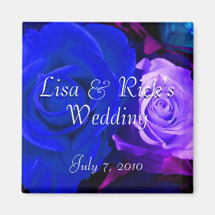 Blue Purple Rose Magnet
