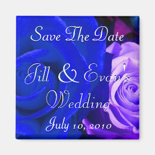 Blue Purple Rose Magnet