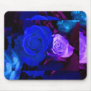 Blue Purple Rose Mouse Pad