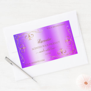 Blue Purple Shimmery Gold Ornate Product Labels