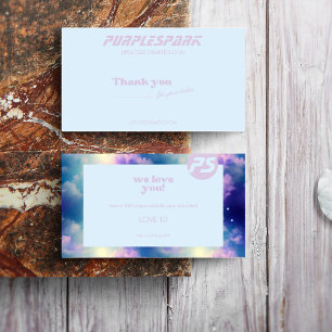 Blue Purple Small Business Thank You Card