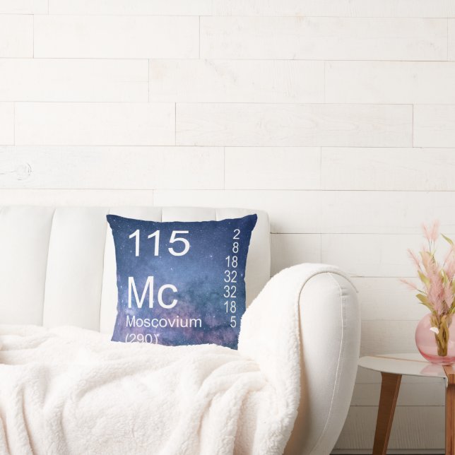 Blue Purple Space Element 115 Alien Moscovium Cushion (Couch)