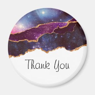 Blue & Purple Space & Stars Modern Agate Thank You Magnet