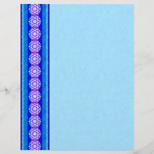 Blue & Purple Star of David Border Letterhead