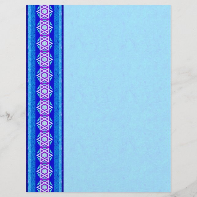 Blue & Purple Star of David Border Letterhead (Front)