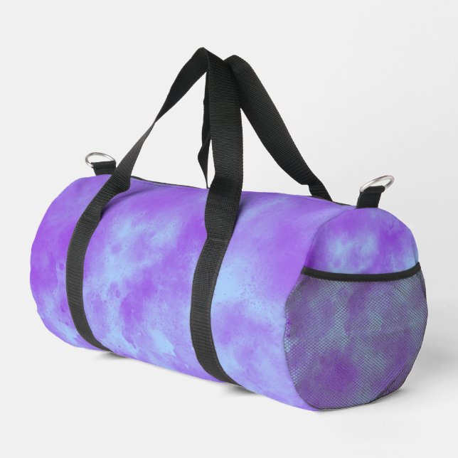 Blue  Purple Storm Cloud Effect  Duffle Bag (Right Corner)