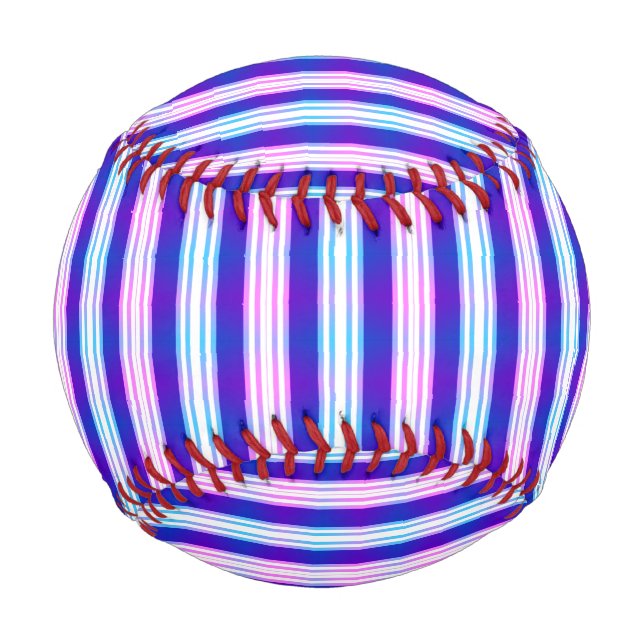 blue & purple striped electric retro  baseball (Front)