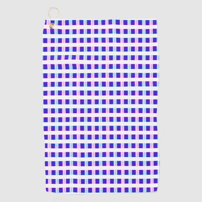 blue & purple striped electric retro  golf towel (Front)