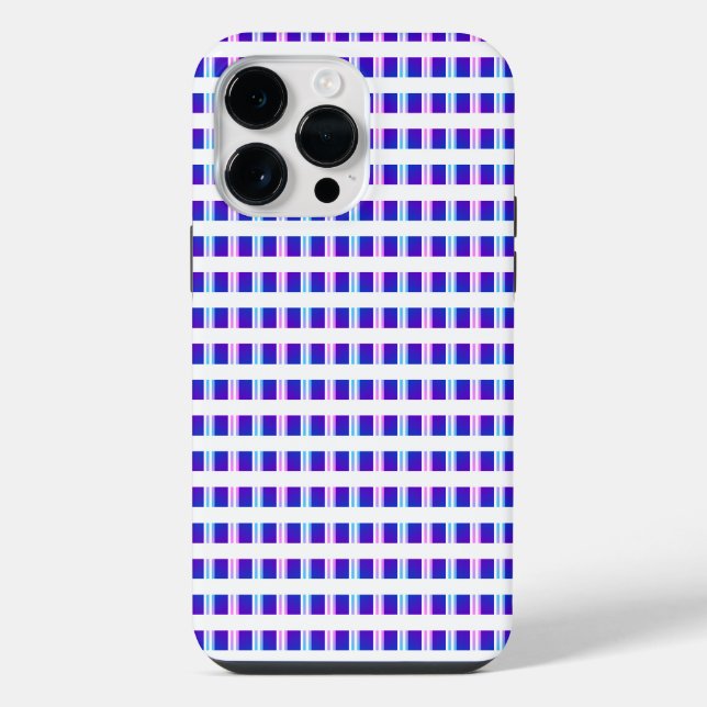 blue & purple striped electric retro  iPhone case (Back)