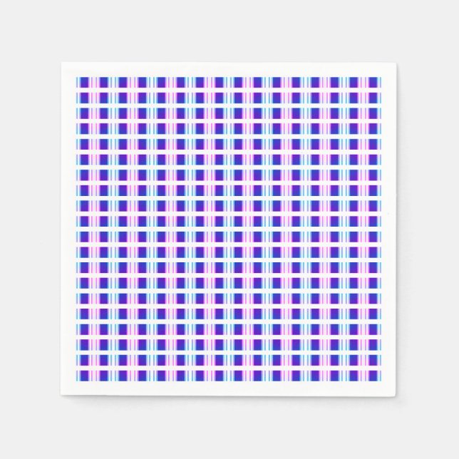 blue & purple striped electric retro  napkin (Front)