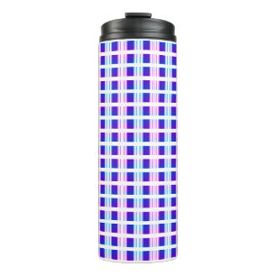blue & purple striped electric retro  thermal tumbler