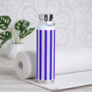 blue & purple striped electric retro water bottle