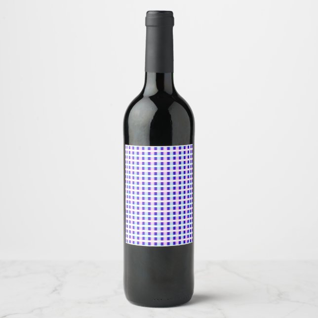 blue & purple striped electric retro wine label (Front)