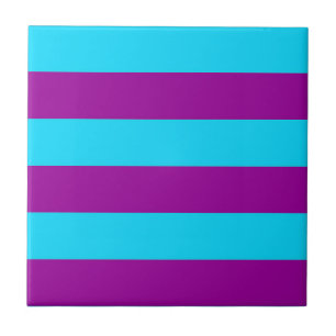 Blue Purple Stripes Design  Ceramic Tile