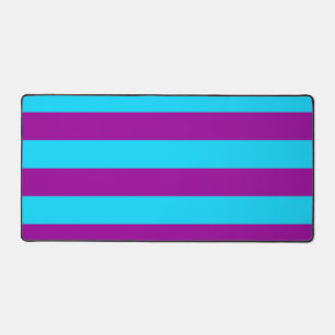 Blue Purple Stripes Design Desk Mat