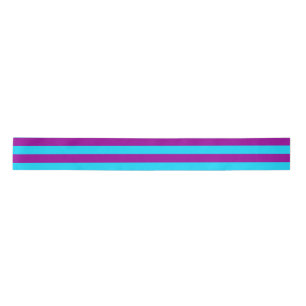Blue Purple Stripes Design Satin Ribbon