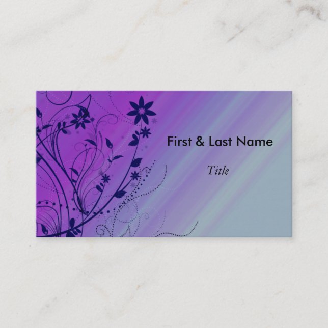 Blue & Purple Swirl Business Card template (Front)