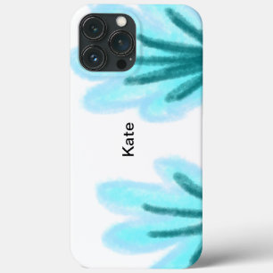 Blue purple t floral watercolor add name text thro iPhone 13 pro max case