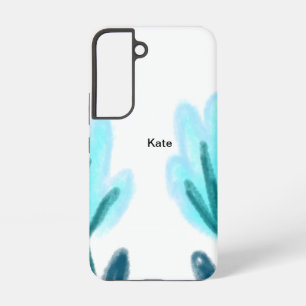 Blue purple t floral watercolor add name text thro samsung galaxy case