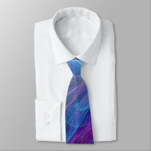 Blue Purple Teal Airy Abstraction Tie