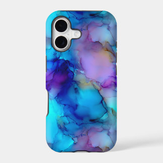 Blue Purple Teal Alcohol Ink Marble