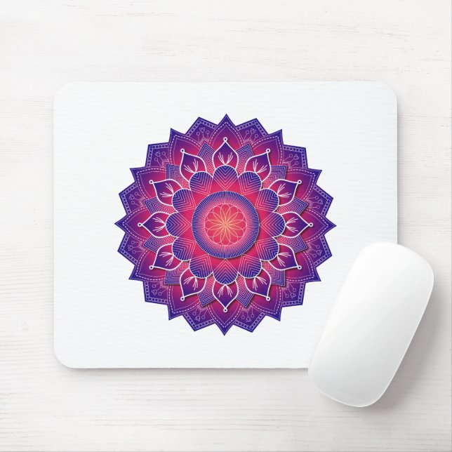 Blue Purple Traditional Mandala Design     Mouse Pad (With Mouse)