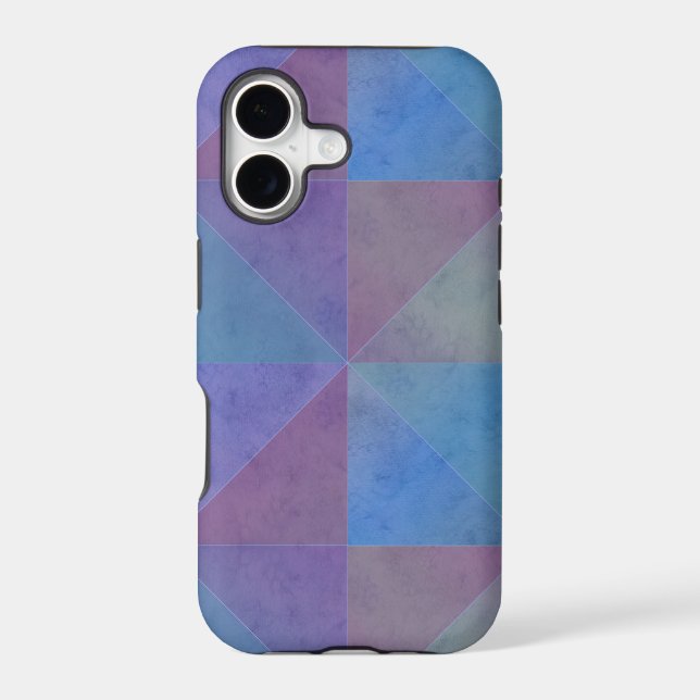 Blue Purple Triangles Geometric Pattern (Back)