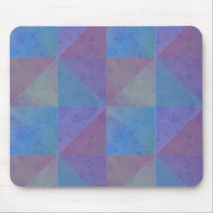 Blue Purple Triangles Geometric Pattern Mouse Pad
