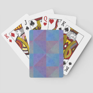Blue Purple Triangles Geometric Pattern Playing Cards