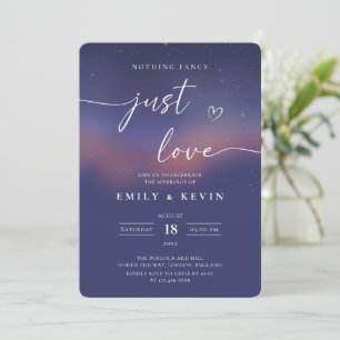 Blue Purple Vibrant Minimalist Wedding  Invitation