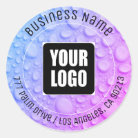 Blue & Purple Water Drops, DIY Text & Logo