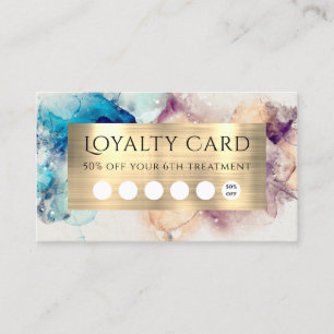 Blue Purple Watercolor Loyalty Card