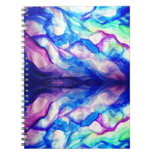 Blue Purple Watercolor Waves Notebook