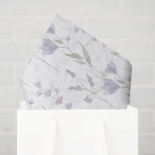 Blue Purple Watercolor Wildflower Tissue Paper