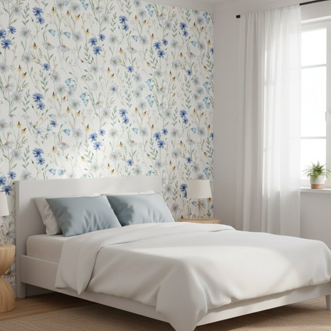 Blue Purple Watercolor Wildflower Wallpaper (Creator Uploaded)