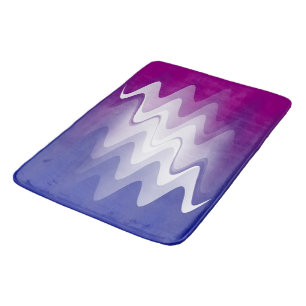 Blue purple white bath mat