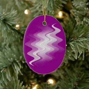 Blue purple white ceramic ornament