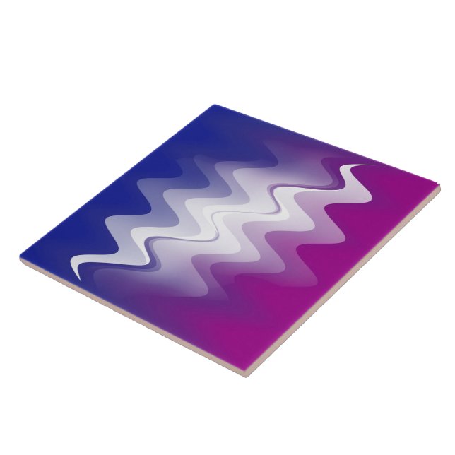 Blue purple white ceramic tile (Side)