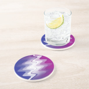 Blue purple white coaster
