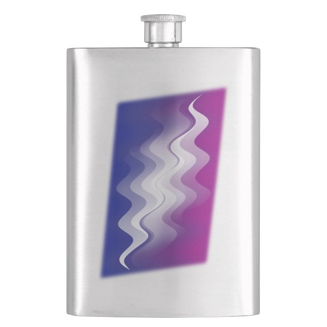 Blue purple white hip flask (Front)