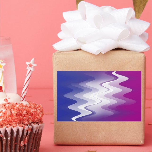 Blue purple white rectangular sticker (Party)
