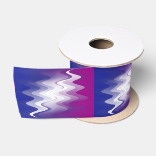 Blue purple white satin ribbon